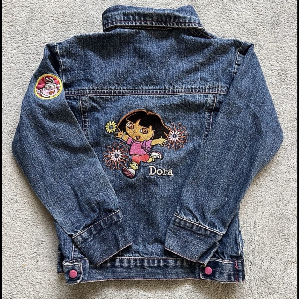 Very Rare Vintage 2006 Dora the Explorer Denim Jacket Embroidered Design 7yrs